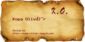 Kopa Olivér névjegykártya