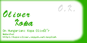 oliver kopa business card
